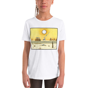 "THE MUSIC NEVER STOPS" Youth Short Sleeve T-Shirt